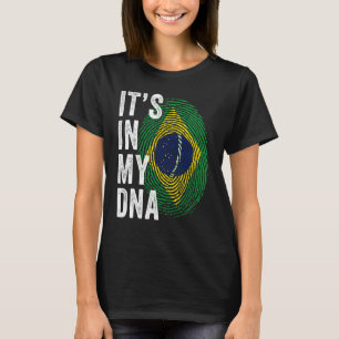 Brazil It's In My DNA Brazilian Fingerprint Brazil T-Shirt