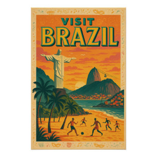 Brazil – Land of Samba & Sun Poster