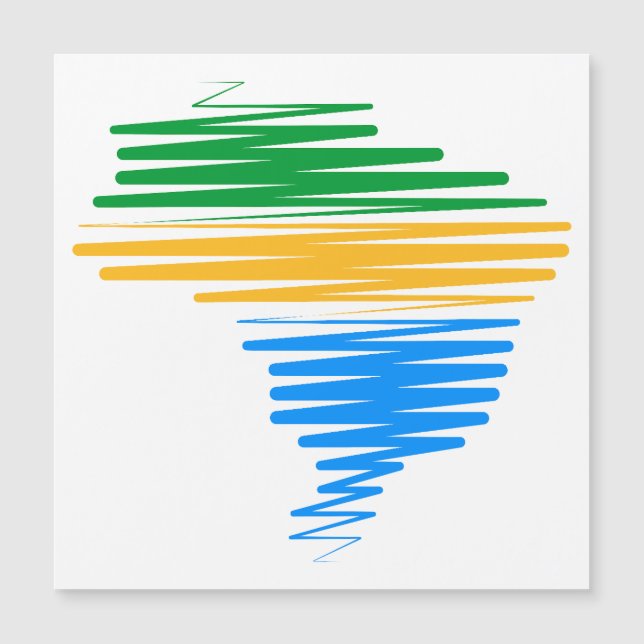 Brazil map border with brazilian flag colours (Front)