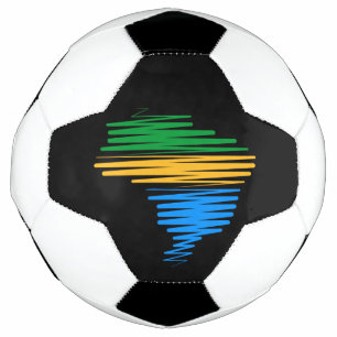 Brazil map border with brazilian flag colours football