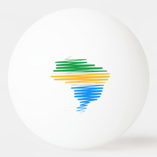 Brazil map border with brazilian flag colours ping pong ball