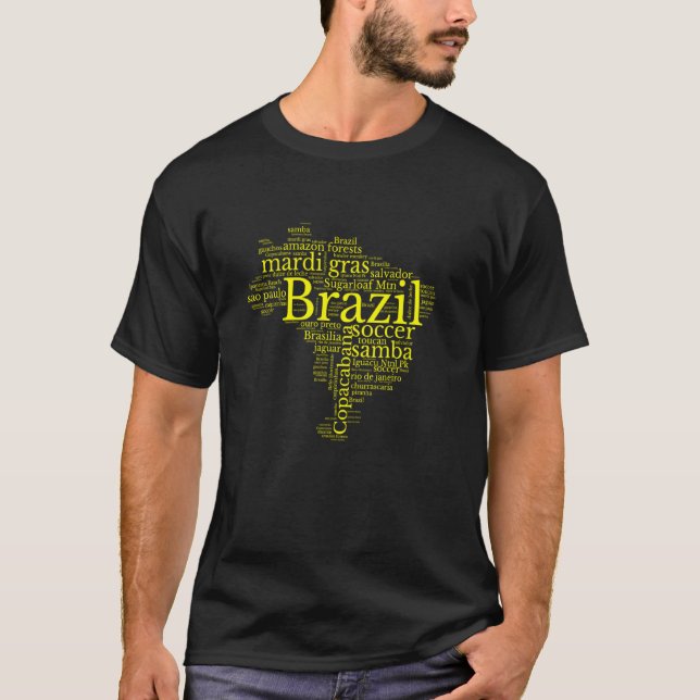 Brazil Map Brazilian Soccer Copacabana Brasil Men  T-Shirt (Front)