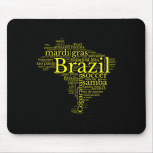 Brazil Map Brazilian Soccer Copacana Brasil Men Wo Mouse Mat