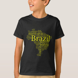 Brazil Map Brazilian Soccer Copacana Brasil Men Wo T-Shirt