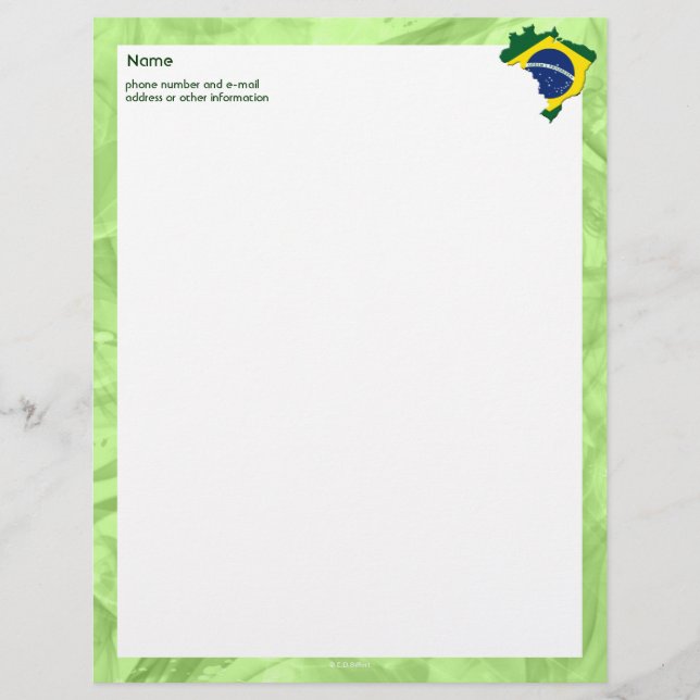 Brazil map custom letterhead (Front)