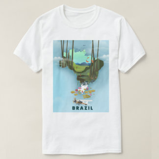 Brazil map Illustrated travel poster T-Shirt