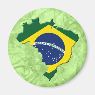 Brazil map magnet