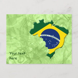 Brazil map postcard