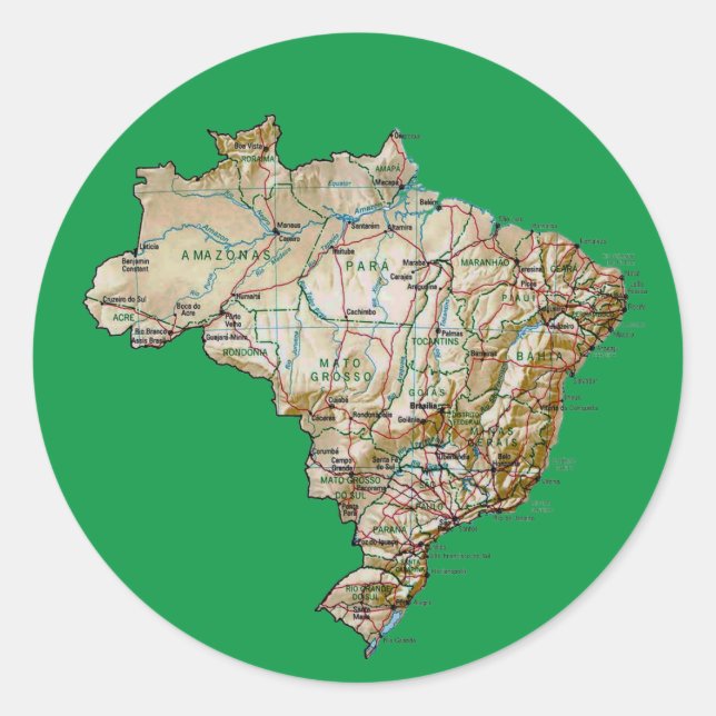 Brazil Map Sticker (Front)