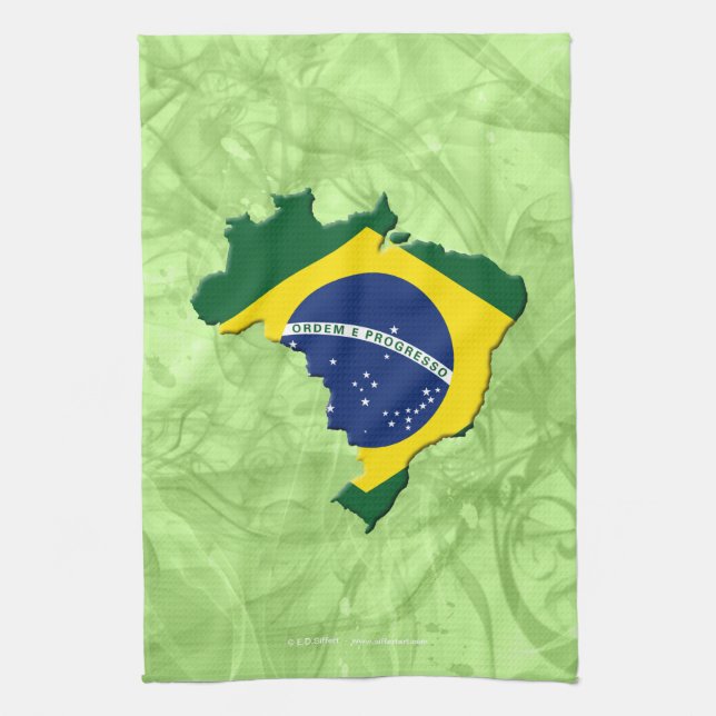 Brazil map tea towel (Vertical)