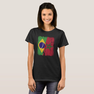 Brazil Morocco Half Flag Brazilian Moroccan T-Shirt
