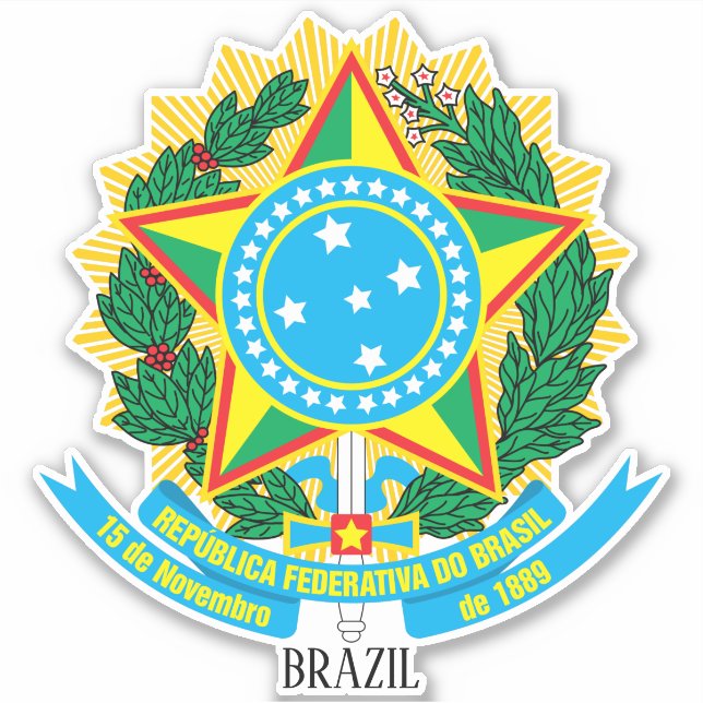 Brazil National Coat Of Arms Patriotic (Front)