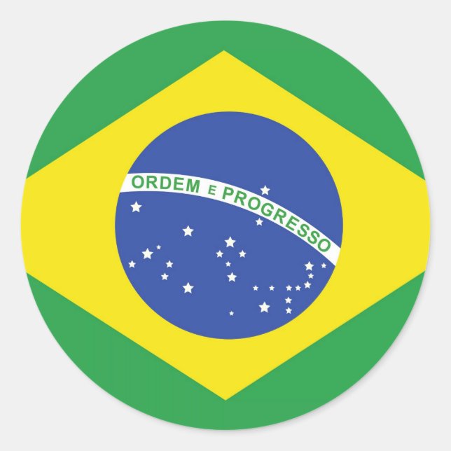 Brazil National Flag Classic Round Sticker (Front)