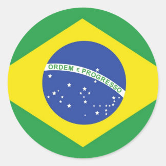Brazil National Flag Classic Round Sticker