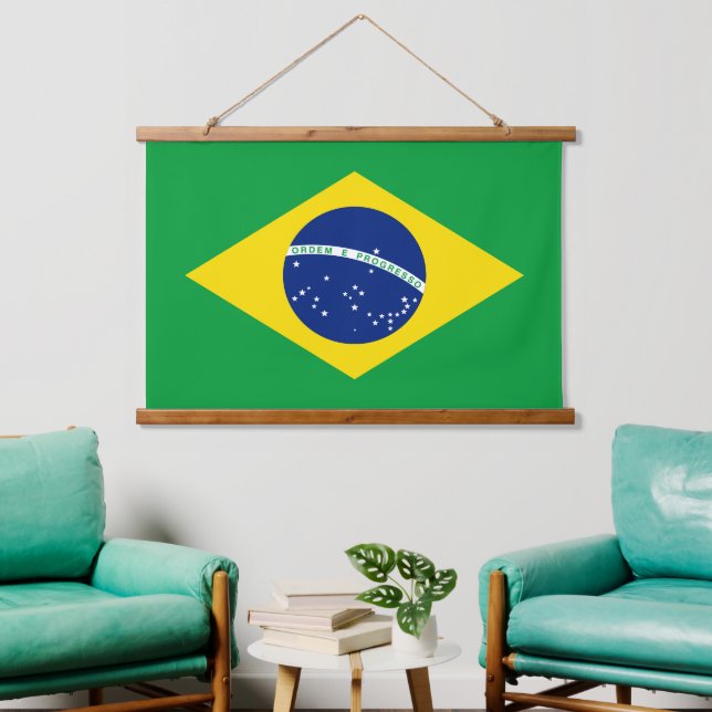 Brazil National Flag Patriotic Brazilian Decor Hanging Tapestry (Living Room)