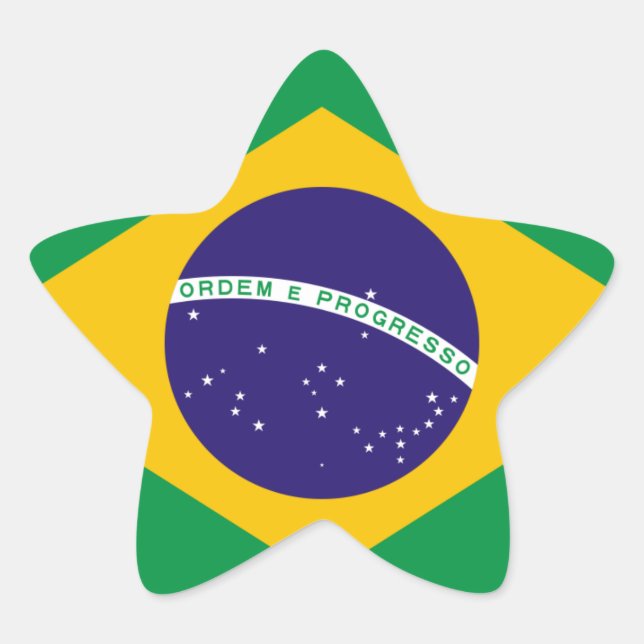 Brazil National Flag Star Sticker (Front)