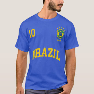 Brazil  Number 10 Brazilian Soccer Team Sports  T-Shirt