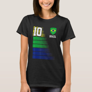 Brazil  Number 10 Brazilian Soccer Team Sports T-Shirt