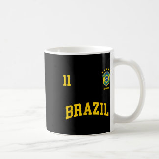 Brazil Number 11 Brazilian Soccer Team Sports Shir Coffee Mug