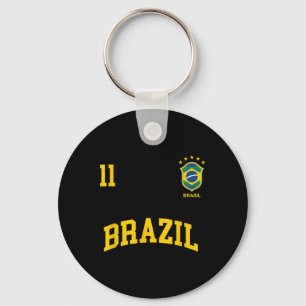 Brazil Number 11 Brazilian Soccer Team Sports Shir Key Ring