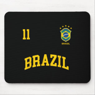 Brazil Number 11 Brazilian Soccer Team Sports Shir Mouse Mat
