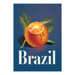 Brazil Oranges travel poster