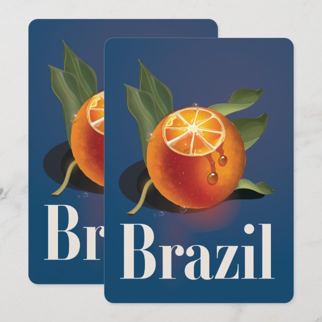 Brazil Oranges travel poster Invitation (Front/Back)