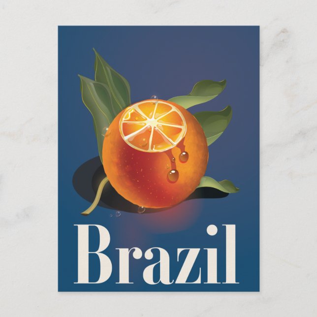 Brazil Oranges travel poster Postcard (Front)
