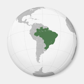 Brazil (orthographic projection) magnet