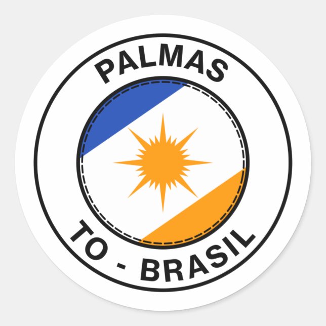 Brazil Palmas Tocantins TO Bandeira Stamp Classic Round Sticker (Front)