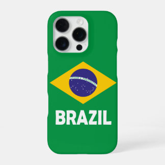 Brazil Patriotic National Flag Typography Graphic iPhone 16 Pro Case
