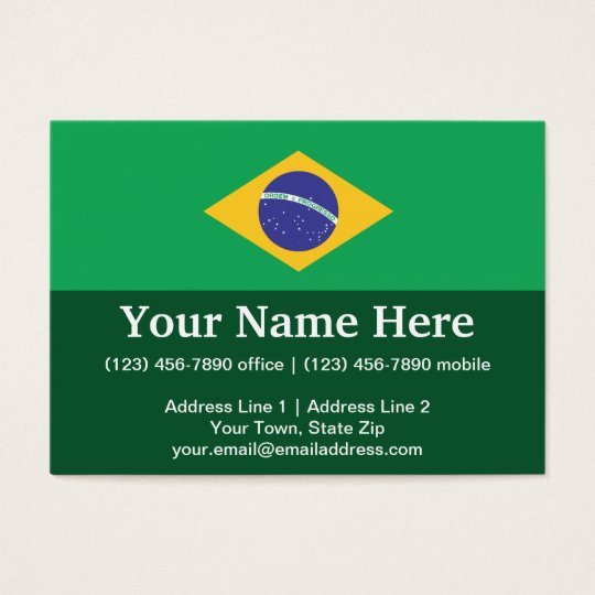 Brazil Plain Flag Business Card