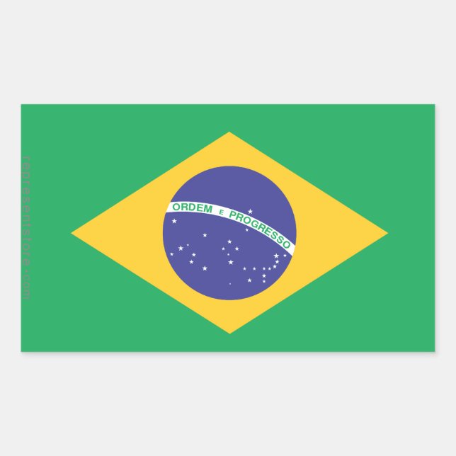 Brazil Plain Flag Rectangular Sticker (Front)