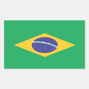 Brazil Plain Flag Rectangular Sticker