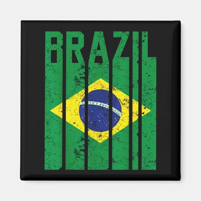 Brazil Pride Brazilian Flag Magnet (Front)