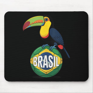 Brazil Pride Flag Brasil Toucan Soccer Ball Footba Mouse Mat