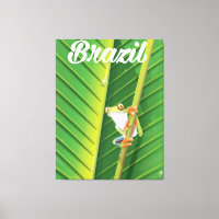 Brazil rainforest tree frog travel poster