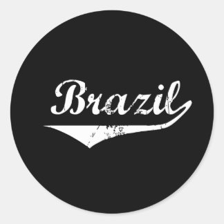 Brazil Revolution Style Classic Round Sticker