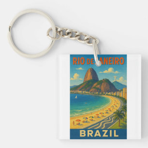 Brazil Rio De Janeiro Original Art Keychain