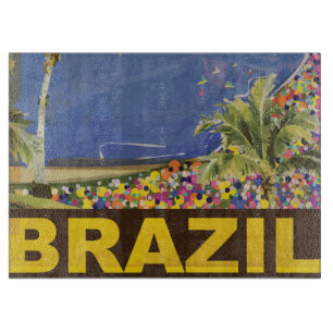 Brazil - Rio De Janeiro Vintage Poster Cutting Board