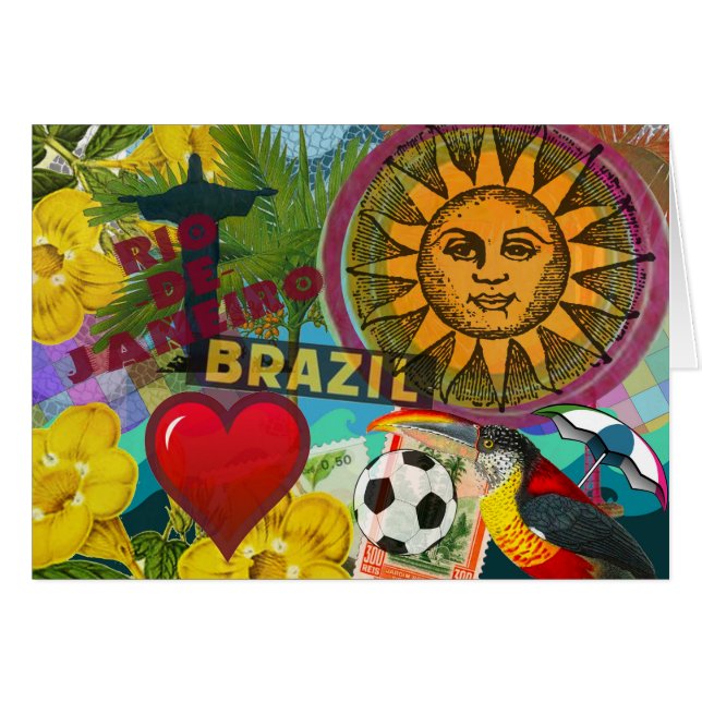 Brazil Rio de Janiero Sun Travel Colourful Art (Front Horizontal)