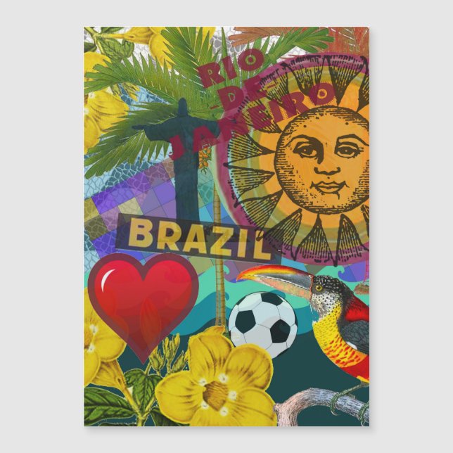 Brazil Rio de Janiero Sun Travel Colourful Art (Front)