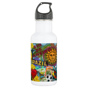 Brazil Rio de Janiero Sun Travel Colourful Art 532 Ml Water Bottle