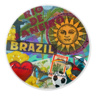 Brazil Rio de Janiero Sun Travel Colourful Art Ceramic Knob