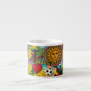 Brazil Rio de Janiero Sun Travel Colourful Art Espresso Cup