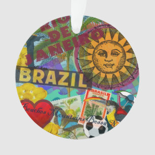 Brazil Rio de Janiero Sun Travel Colourful Art Ornament