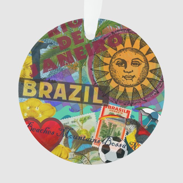 Brazil Rio de Janiero Sun Travel Colourful Art Ornament (Front)