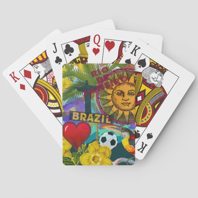 Brazil Rio de Janiero Sun Travel Colourful Art Playing Cards (Back)