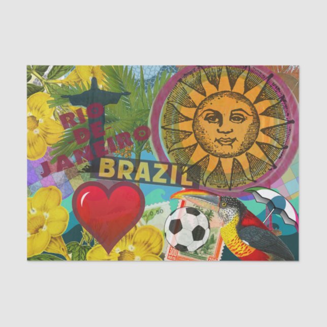 Brazil Rio de Janiero Sun Travel Colourful Art Tissue Paper (Front)