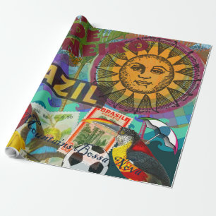 Brazil Rio de Janiero Sun Travel Colourful Art Wrapping Paper